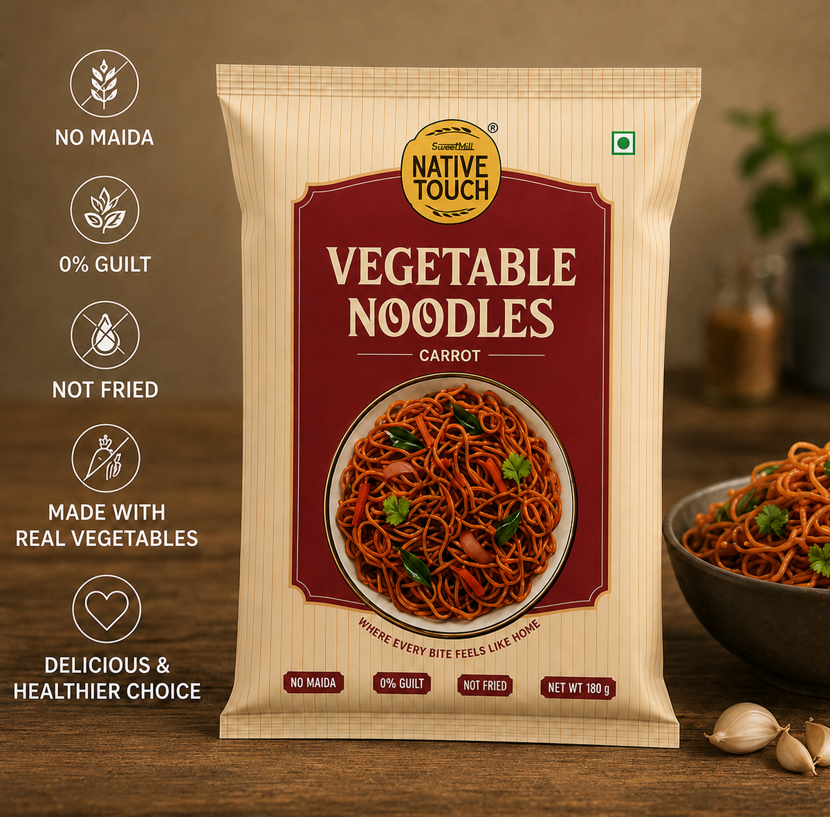 Vegetable Wheat Noodles – Carrot