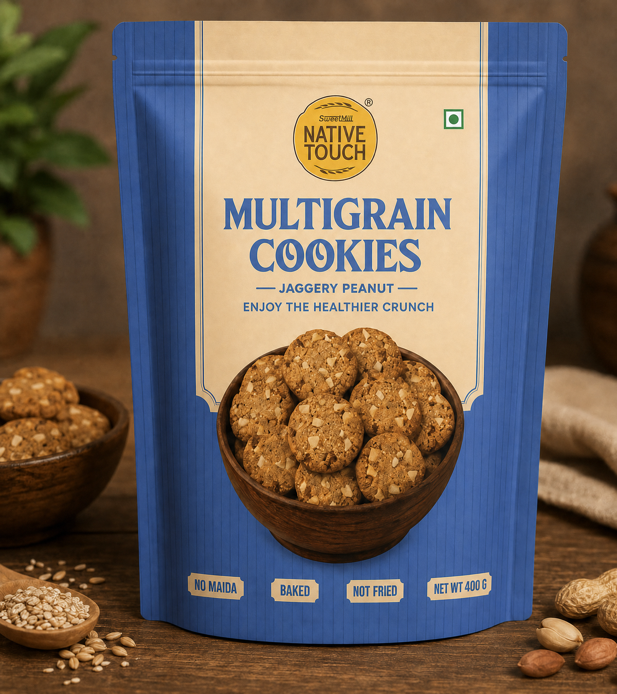 Multigrain Cookies – Jaggery Peanut
