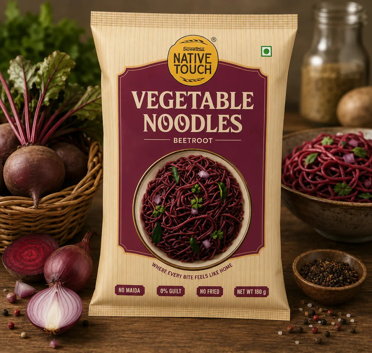 Vegetable Wheat Noodles – Beetroot