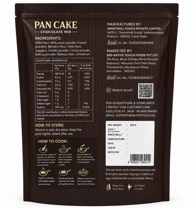 Millet Chocolate Pancake Mix