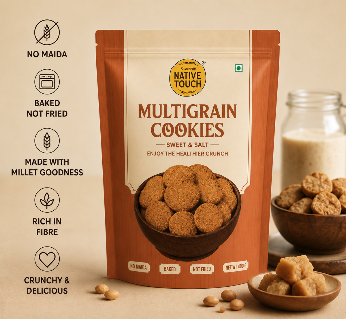 Multigrain Cookies - Sweet & Salt