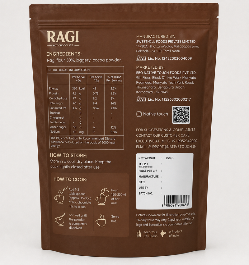 Ragi Hot Chocolate mix